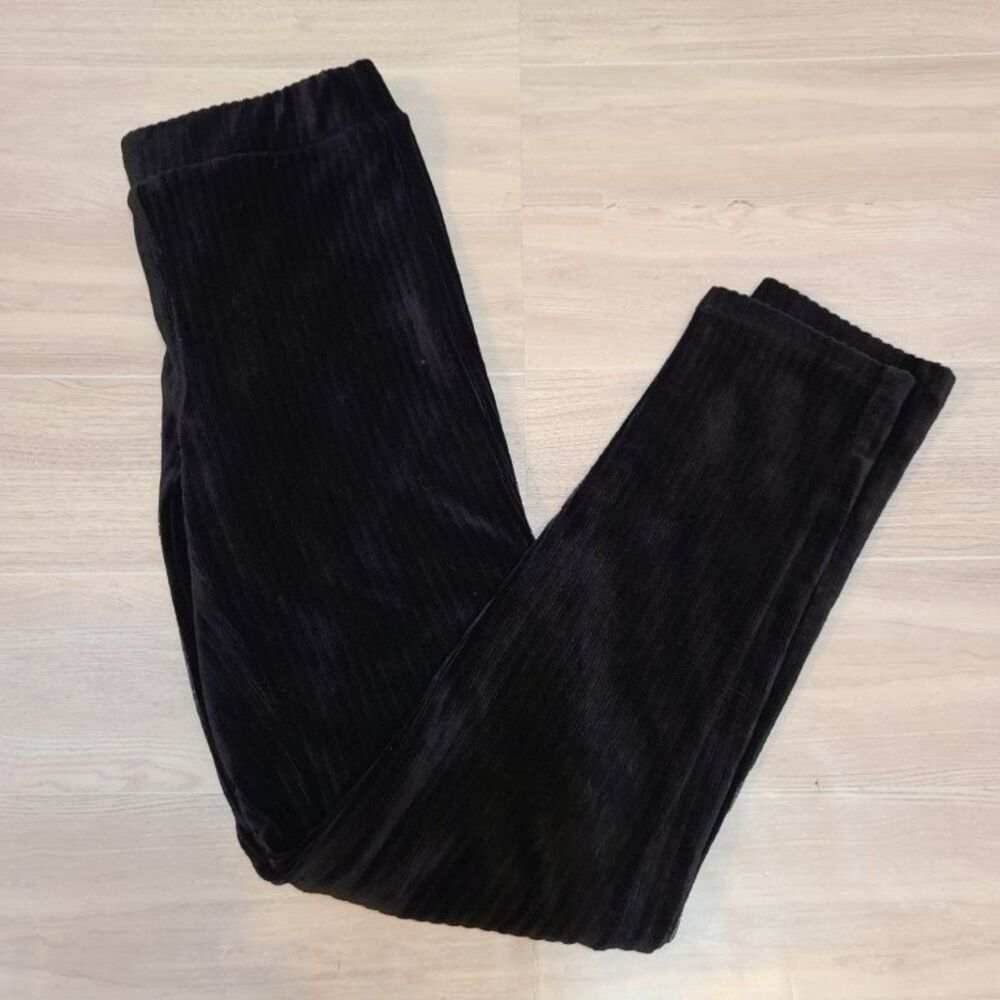 Art Class Girls Leggings Black Ribbed Stretch Pants Size S 6 6X Casual Pull On